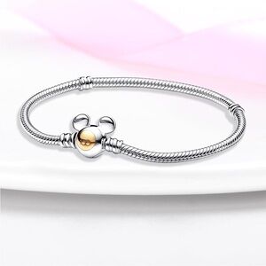 Silver and Gold Mickey Mouse inspired Bracelet 7 inches